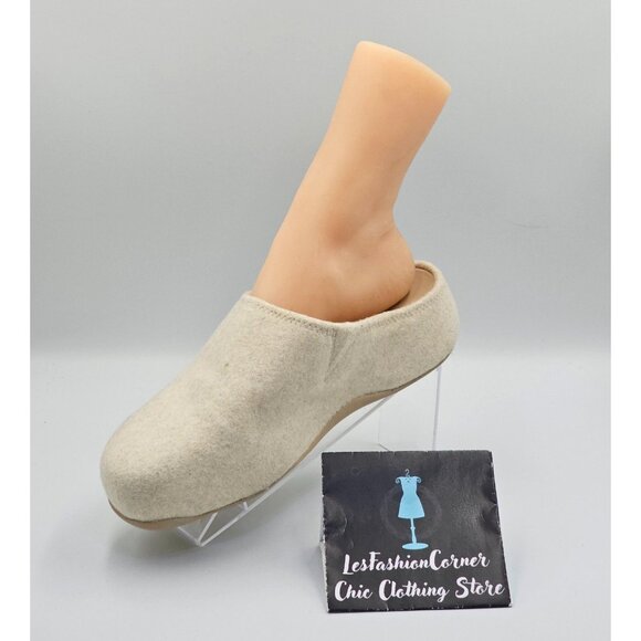 FitFlop Women's Beige  Wool Felt Shuv Clogs Beige Slip-On Mules Size 9 2693 - Picture 16 of 16